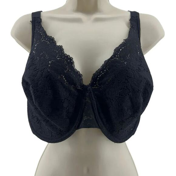 Playtex Secrets Lace Slimming Full Coverage Black Bra Style 4728 44D - Picture 1 of 5